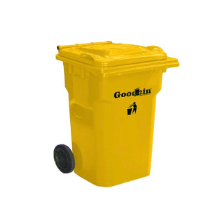 Мусорный бак 50л Goodbin на колесах желтый (Иран)