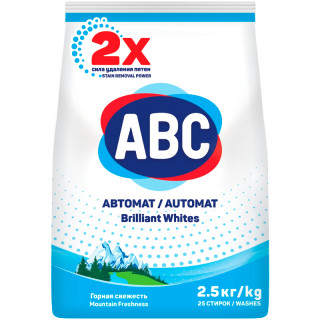 Стиральный порошок "ABC" ГОРНАЯ СВЕЖЕСТЬ 2,5 кг