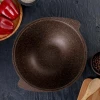 Казан для плова 3,5 л с антипригарным покрытием (кофейный мрамор) со стеклянной крышкой