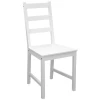 Столовый комплект 1+4 стульев мод "Ladder Back" белый