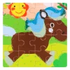 Деревянная игрушка. Пазл-рамка (14,5х14,5см) "Лошадка на прогулке" (16 элементов) ( Арт. ИД-0137)