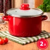 Кастрюля эмалированная 2,0л (бордовый)